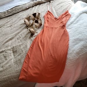 Charlotte Russe coral midi dress